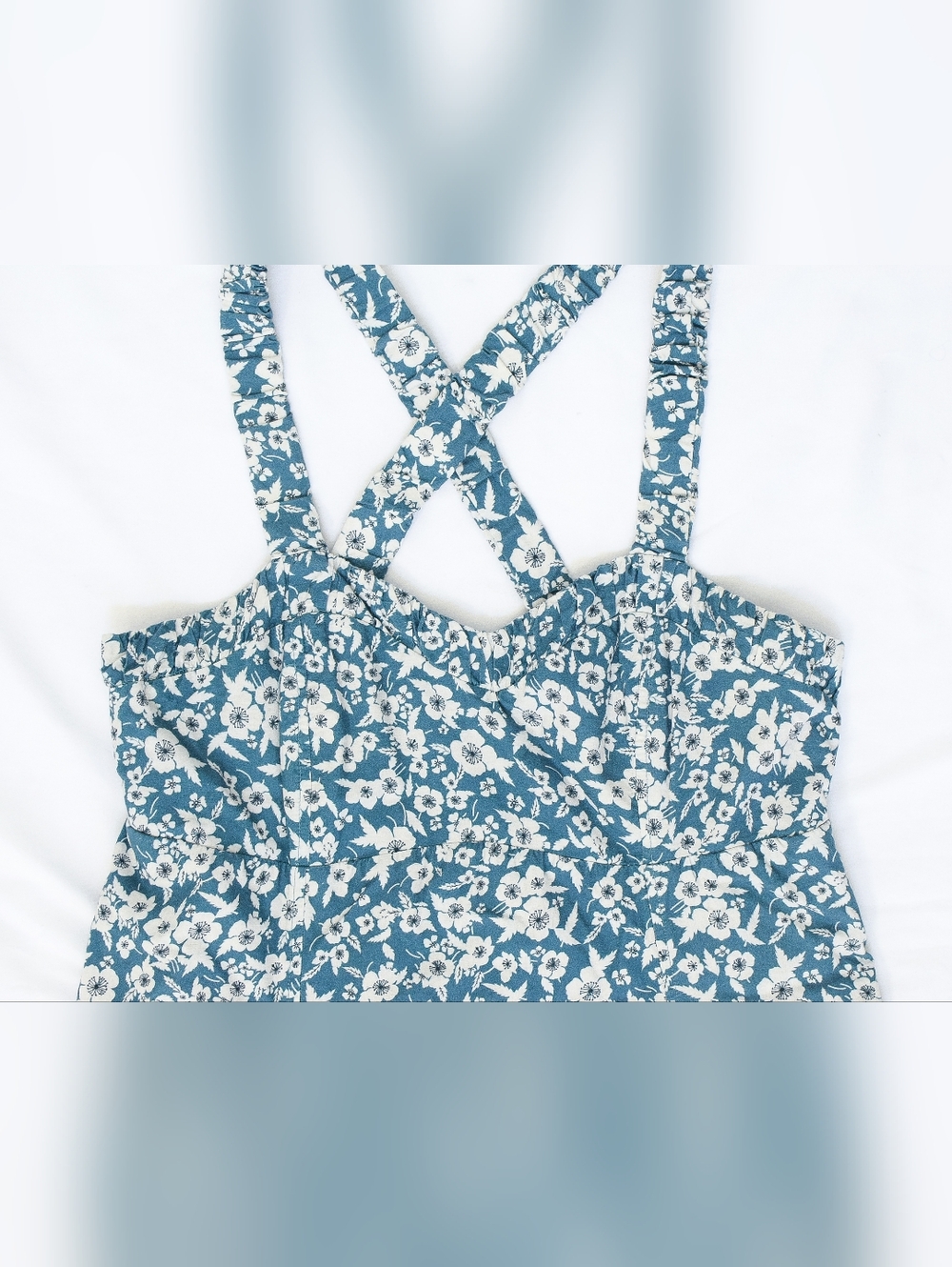 Anthropologie Maeve Floral Sweetheart Mini Dress Babydoll Criss Cross Back Sz M - Picture 3 of 10